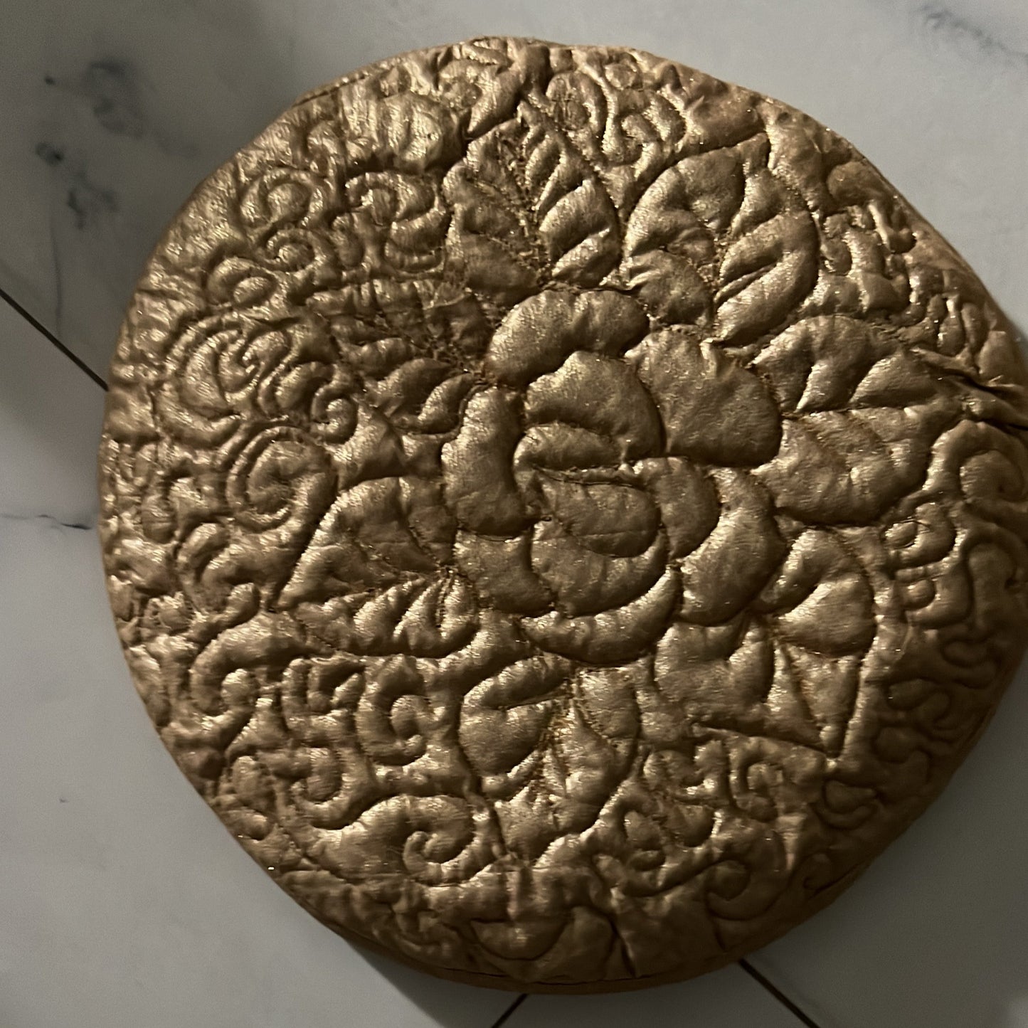 Gold Quilted Beret