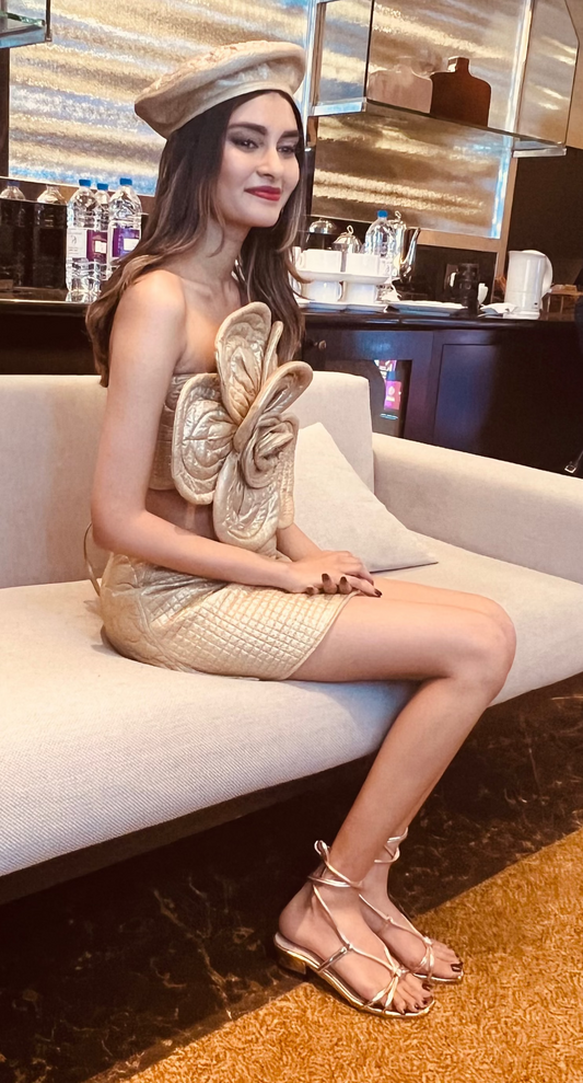Gold Quilted Beret